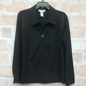 NWT Cathy Daniels Size Large Women's Black Zip-Up Jacket